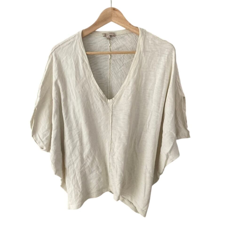 Anthropologie Bordeaux Noelie Cream V-Neck Dolman Top Large